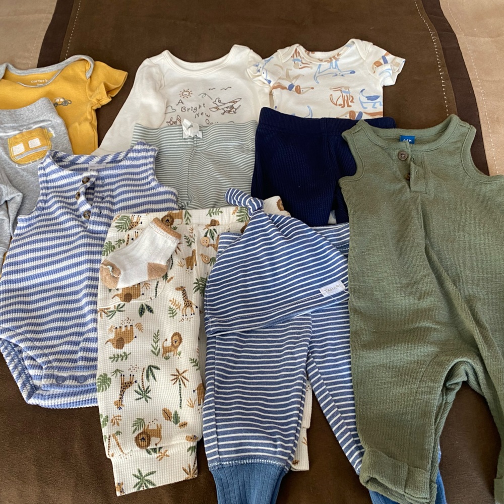 Baby Clothing Bundle with Stripes and Animal Prints